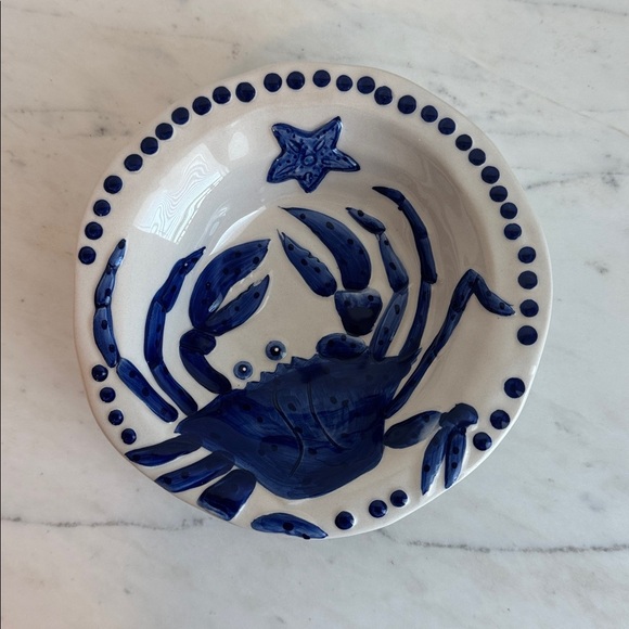 Other - Coastal Sea Crab Blue and White Bowl